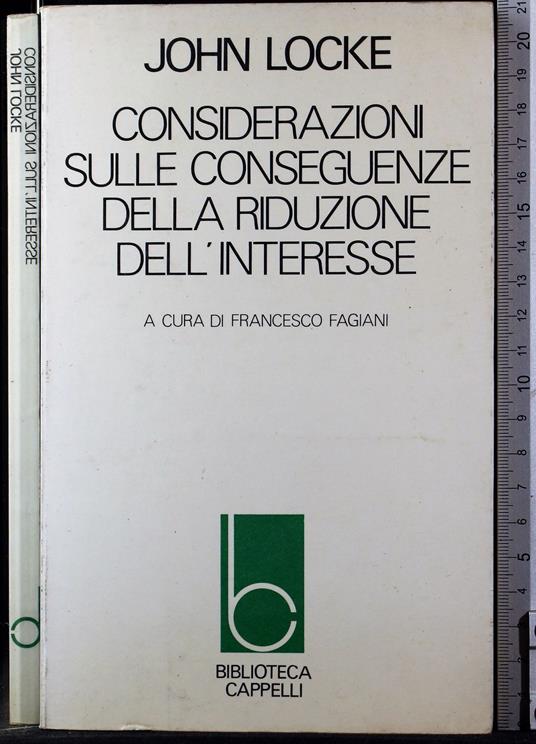 Considerazioni sulla riduzione dell'interesse - John Locke - copertina