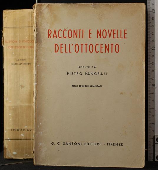 Racconti e novelle dell'Ottocento - Pietro Pancrazi - copertina