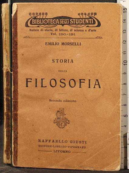 Storia della filosofia - Emilio Morselli - copertina