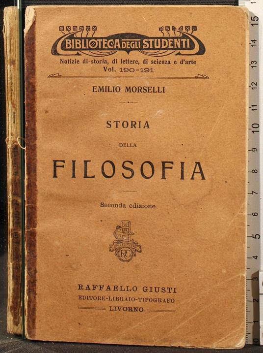 Storia della filosofia - Emilio Morselli - copertina