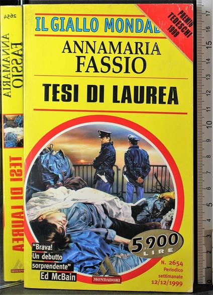 Tesi di laurea - Annamaria Fassio - copertina