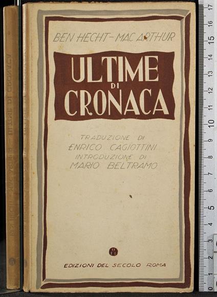 Ultime di cronaca - Ben Hecht - copertina