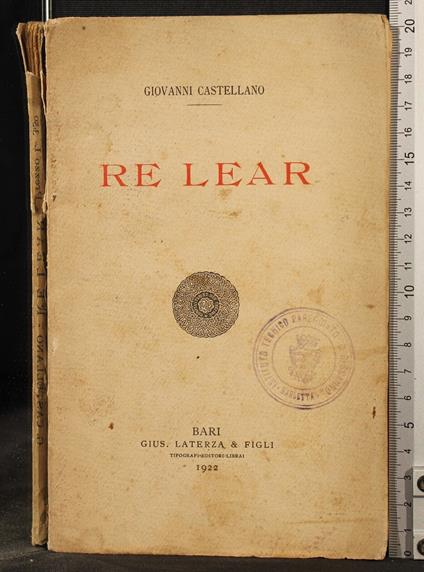 Re Lear - Giovanni Castellano - copertina