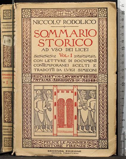Sommario storico. Vol 1 - Niccolò Rodolico - copertina