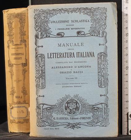 Manuale della letteratura italiana. Vol 3 - Paolo D'Ancona - copertina