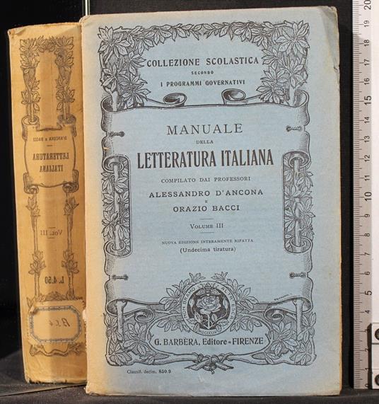 Manuale della letteratura italiana. Vol 3 - Paolo D'Ancona - copertina