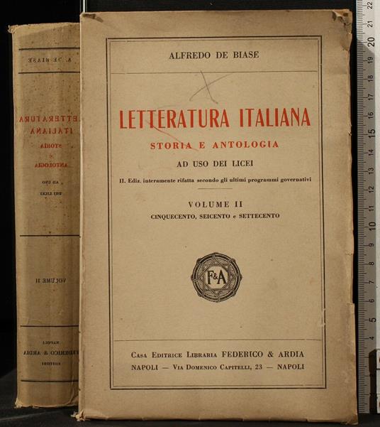 Letteratura Italiana. Volume - Alfredo De Biase - copertina