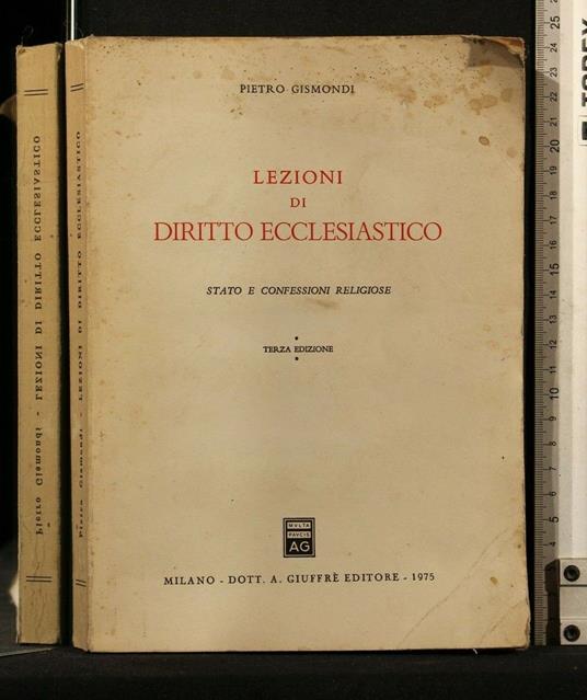 Lezioni di Diritto Ecclesiastico - Pietro Gismondi - copertina