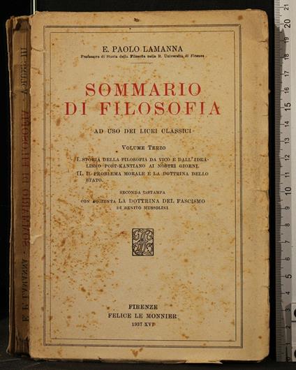 Sommario di filosofia. Vol 3 - Paolo E. Lamanna - copertina