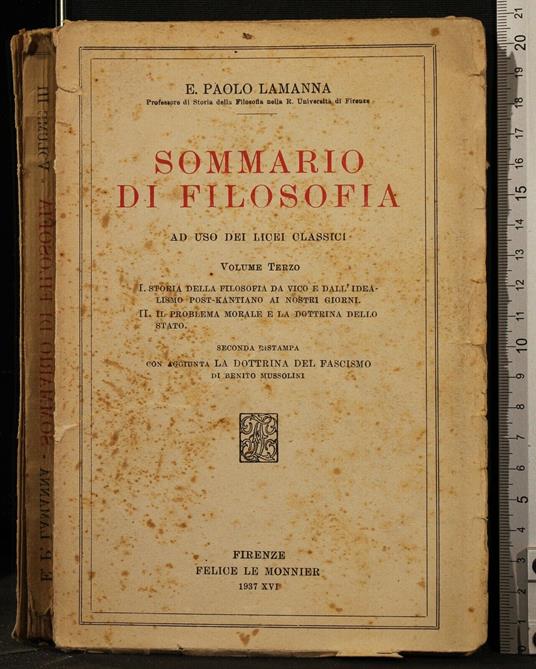 Sommario di filosofia. Vol 3 - Paolo E. Lamanna - copertina