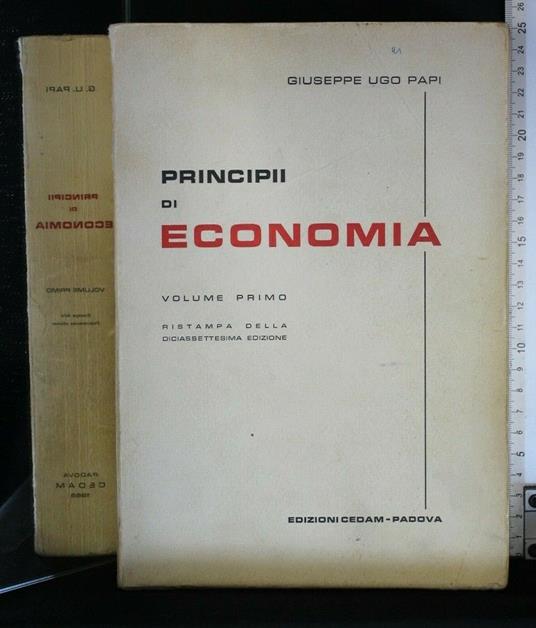 Principi di Economia Volume Primo - Giuseppe Ugo - copertina
