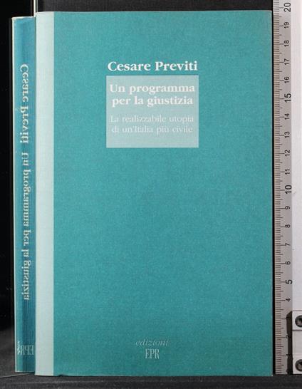 Un programma per la giustizia - programma per la giustizia di: Cesare Previti - copertina