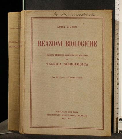 Reazioni Biologiche - Reazioni Biologiche di: Luigi Vigano - copertina