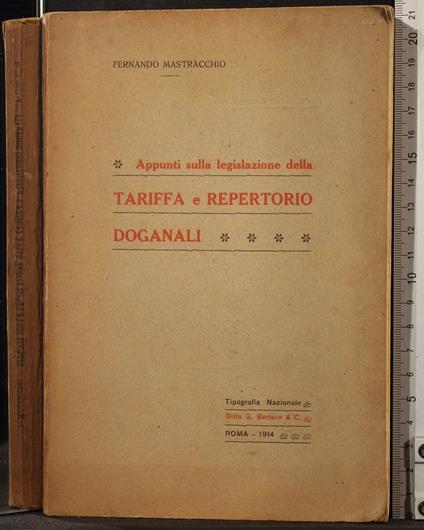 Appunti sulla legislazione della tariffa e repertorio. - Appunti sulla legislazione della tariffa e repertorio. di: Mastracchio - copertina