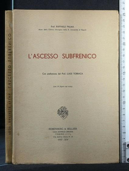 L' Ascesso Subfrenico - Ascesso Subfrenico di: Raffaele Palma - copertina