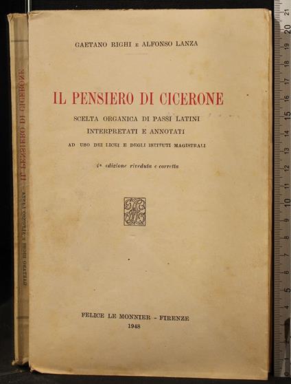 Il pensiero di Cicerone - pensiero di Cicerone di: Righi - copertina