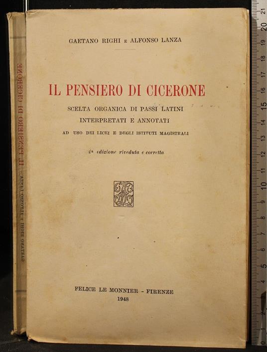 Il pensiero di Cicerone - pensiero di Cicerone di: Righi - copertina