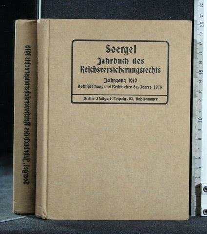Jahrbuch Des Reichsversicherungsrechts - Jahrbuch Des Reichsversicherungsrechts di: Soergel - copertina