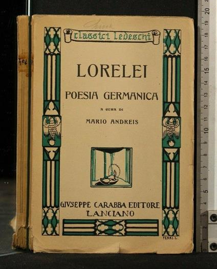 Lorelei Poesia Germanica - Mario Andreis - copertina