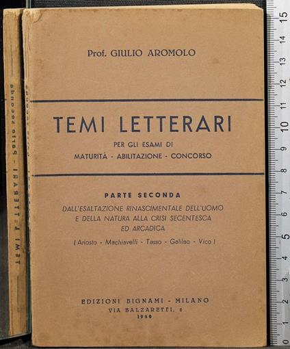 Temi letterari. Parte seconda - Giulio Aromolo - copertina