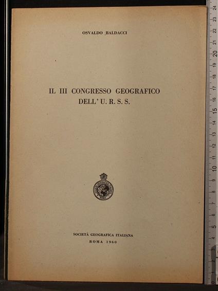 Il Iii Congresso Geografico - Baldacci - copertina