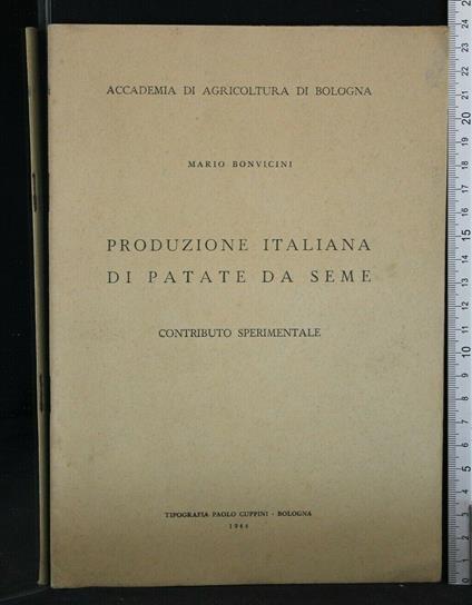 Produzione Italiana di Patate da Seme - Mario Bonvicini - copertina