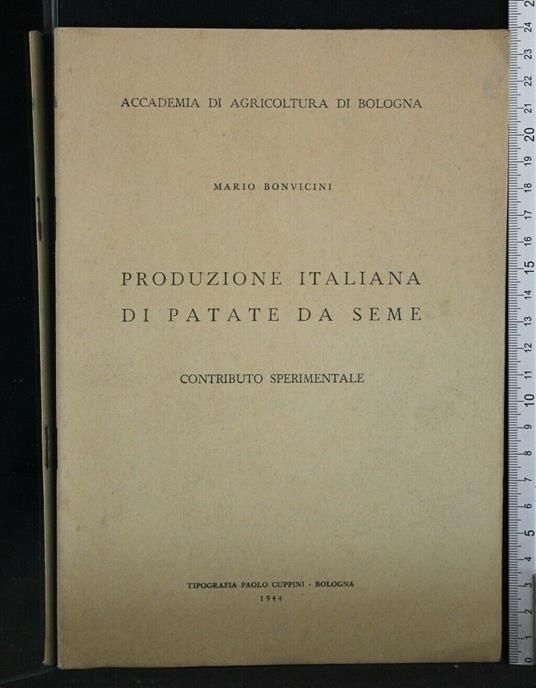Produzione Italiana di Patate da Seme - Mario Bonvicini - copertina