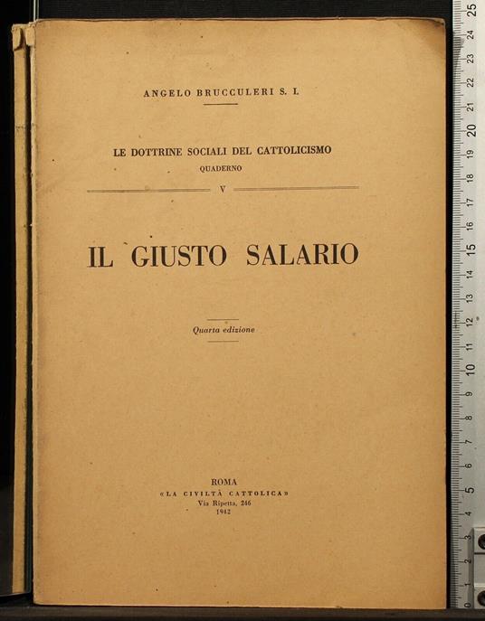 Il giusto salario - Angelo Brucculeri - copertina