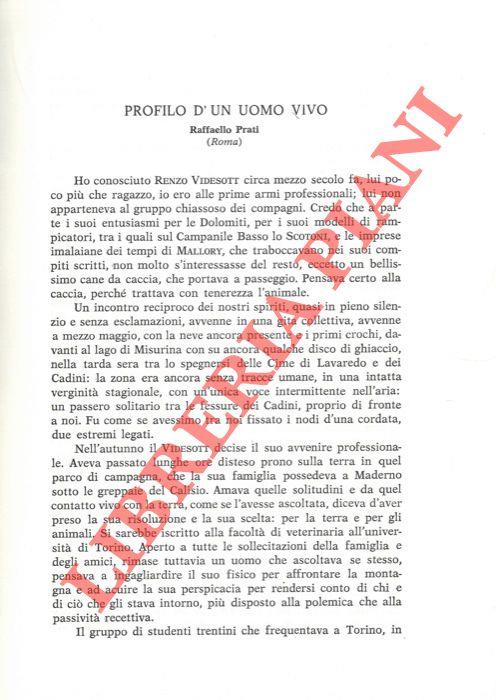 Profilo d'un uomo vivo. (Renzo Videsott)