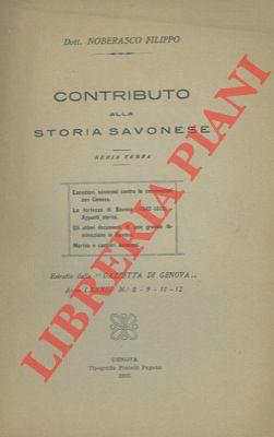Contributo alla storia savonese. Serie terza