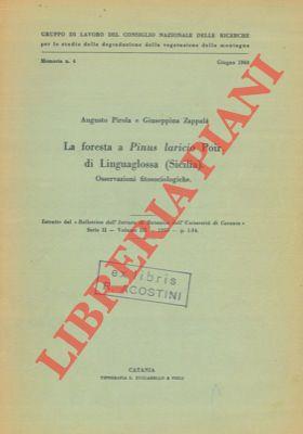 La foresta a Pinus laricio Poir di Linguaglossa (Sicilia). Osservazioni fitosociologiche