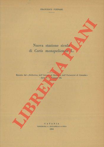 Nuova stazione sicula di Coris monspeliensis L