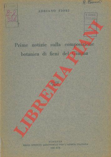 Prime notizie sulla composizione botanica dei fieni del Gimma