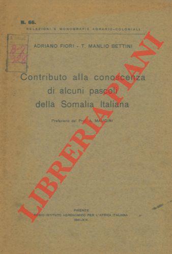 Contributo alla conoscenza di alcuni pascoli della Somalia Italiana