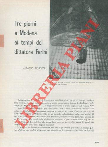 Tre giorni a Modena ai tempi del dittatore Farini