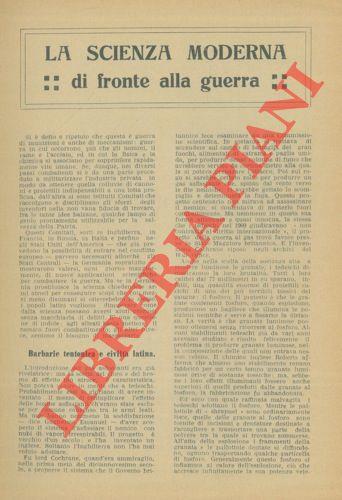 La scienza moderna di fronte alla guerra