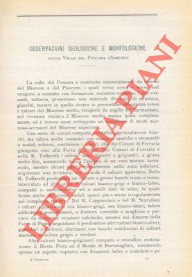 Osservazioni geologiche e morfologiche sulla Valle del Pescara (Abruzzi)