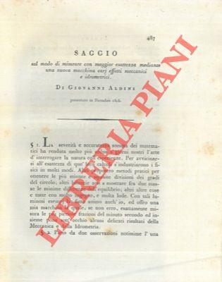 Saggio sopra il modo di misurare con maggior esattezza mediante una nuova macchina varj effetti meccanici e idrometrici