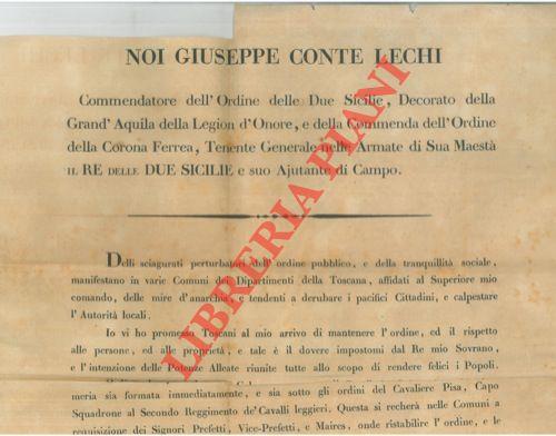 Creazione di una colonna di Cavalleria per il ripristino dell'Ordine pubblico