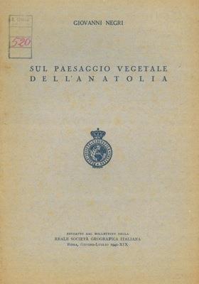 Sul paesaggio vegetale dell'Anatolia