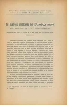 La simbiosi ereditaria nel Bombyx mori