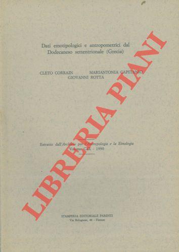 Dati emotipologici e antropometrici dal Dodecaneso Settentrionale (Grecia)