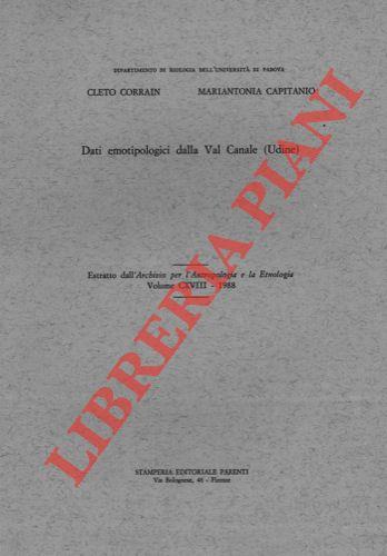 Dati emotipologici dalla Val Canale (Udine)