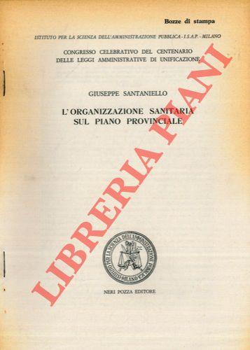 L' organizzazione sanitaria sul piano provinciale
