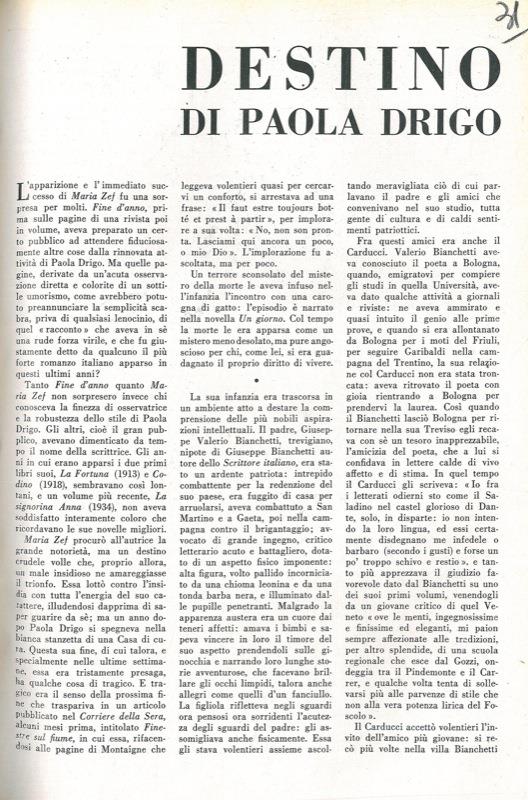Destino di Paola Drigo