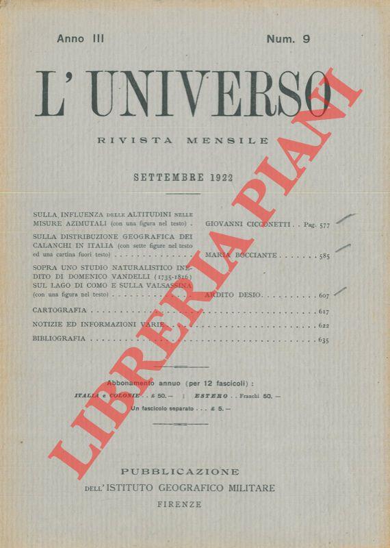 Sopra uno studio naturalistico inedito di Domenico Vandelli (1735-1816) sul Lago di Como e sulla Valsassina
