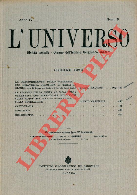 Le edizioni della carta al 50000 della Cirenaica con particolari indicazioni sulle acque, sui terreni superficiali e sulla vegetazione