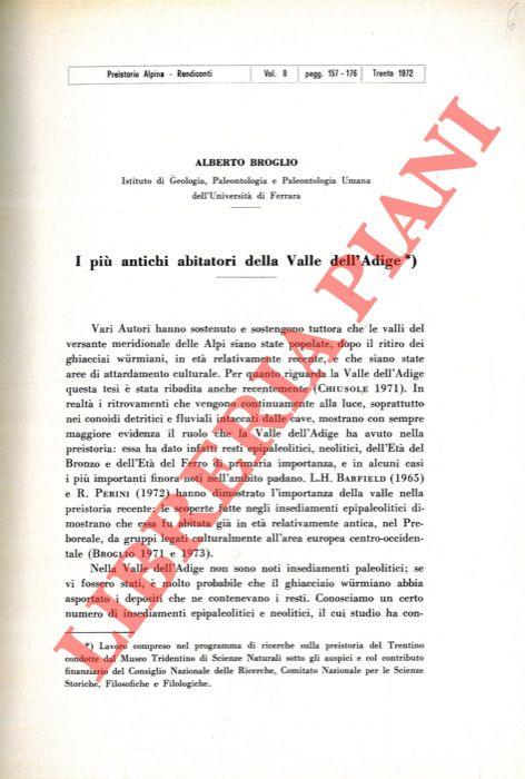 I più antichi abitatori della Valle dell'Adige