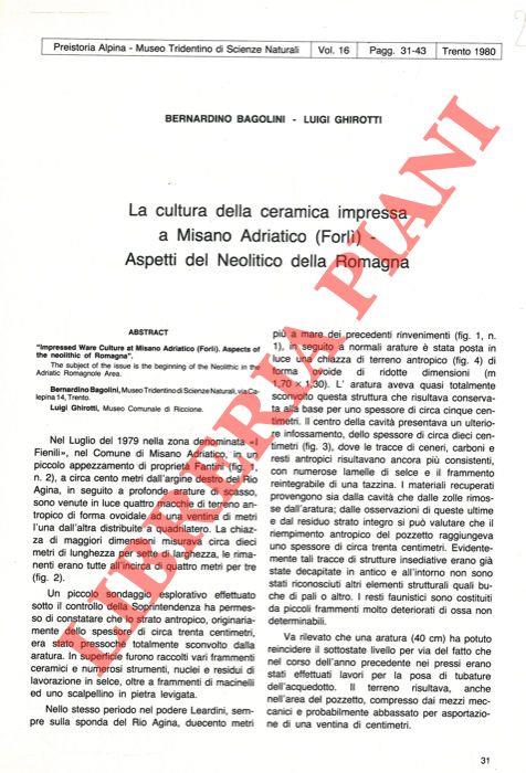 La cultura della ceramica impressa a Misano Adriatico (Forlì) . Aspetti del Neolitico della Romagna