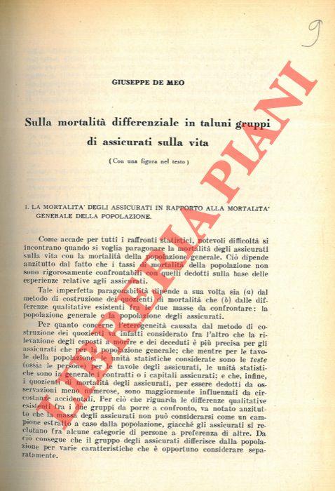 Sulla mortalità differenziale in taluni gruppi di assicurati sulla vita